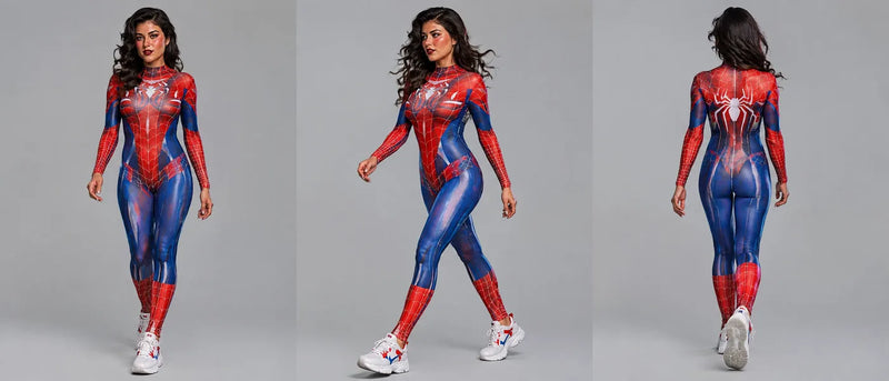 Enterizo Mujer Araña Rojo