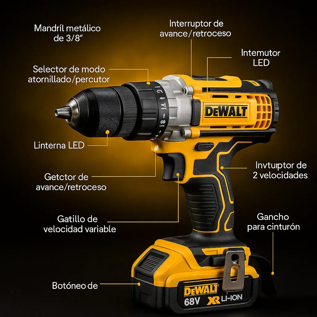 Taladro inalámbrico de 68 voltios full