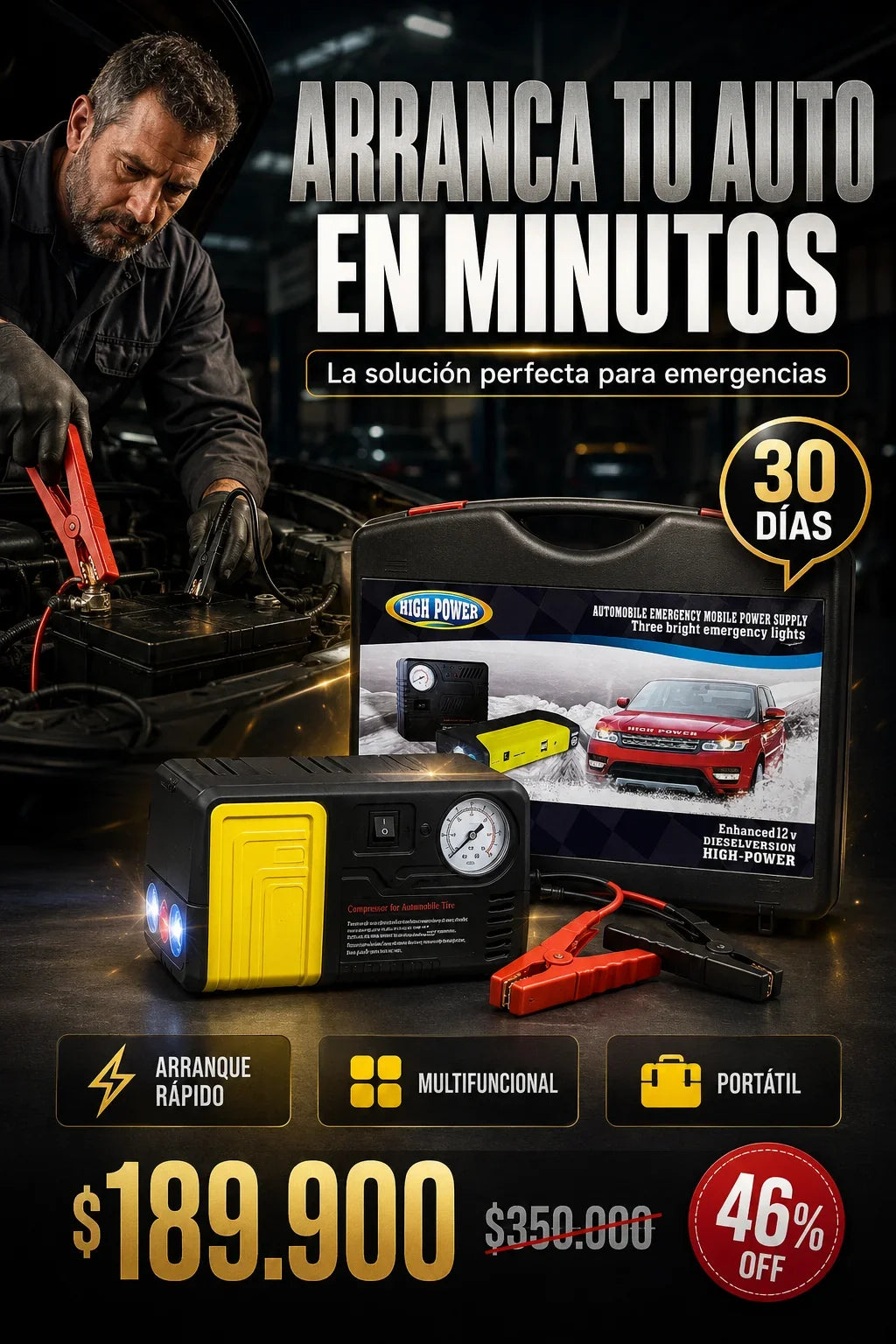 Iniciador De Bateria Con Compresor